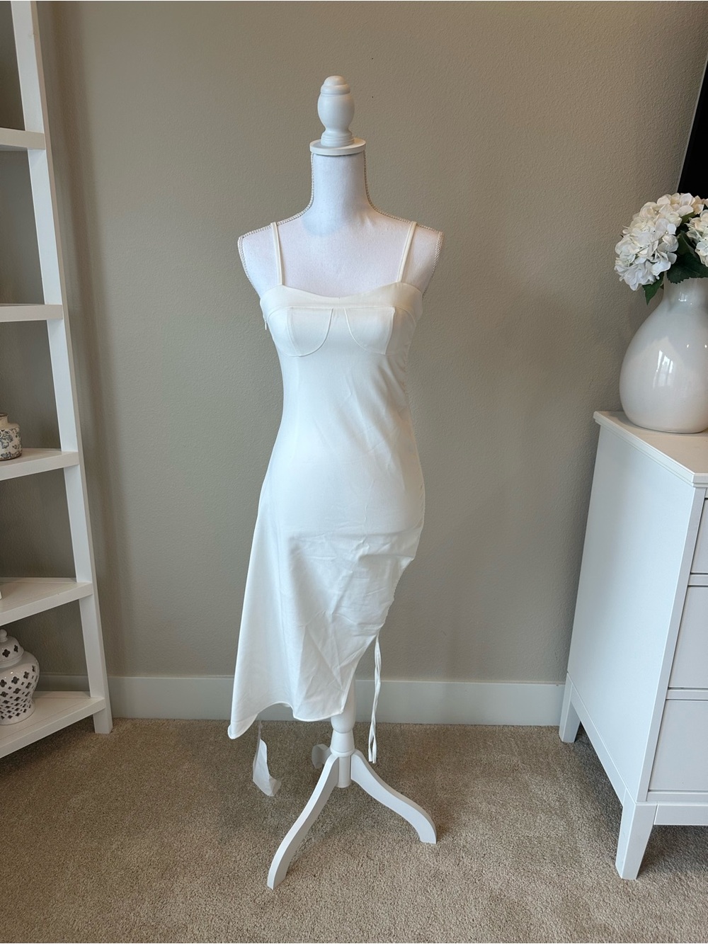 Chicwish White Slip Dress with Delicate Straps